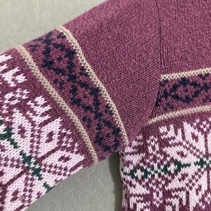 Vtg Sweater WOOLRICH L winter nordic Womens Fair Isle USA Grunge Distressed USA